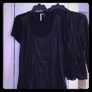 Set Michael stars sequins vest and blouse